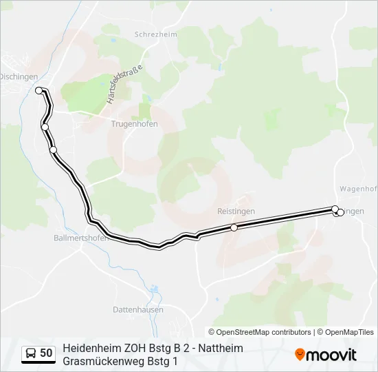 50 Bus Line Map