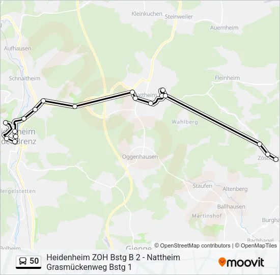 50 Bus Line Map