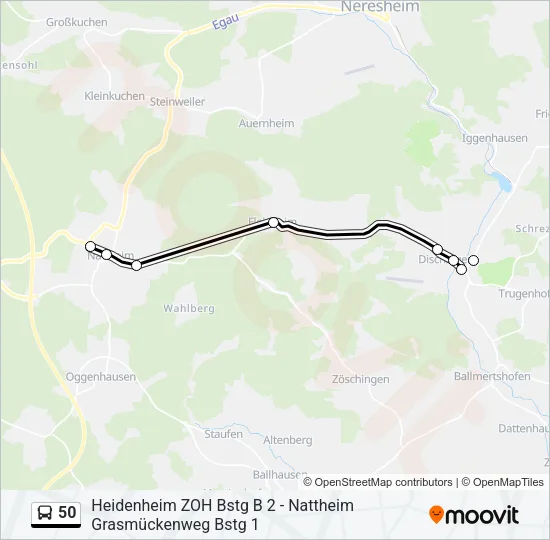 50 Bus Line Map