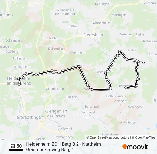 50 Bus Line Map