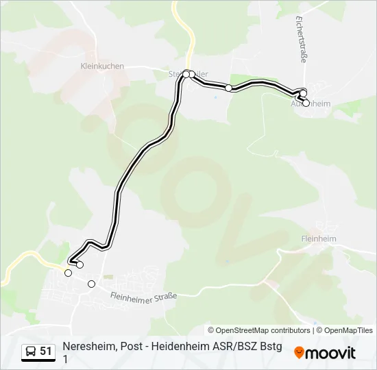 51 Bus Line Map