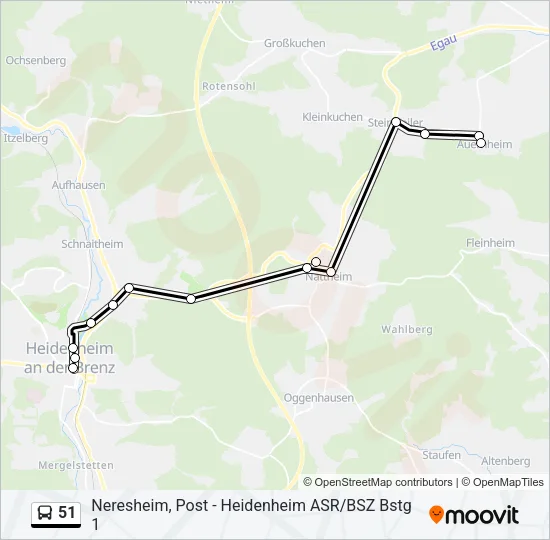 51 Bus Line Map