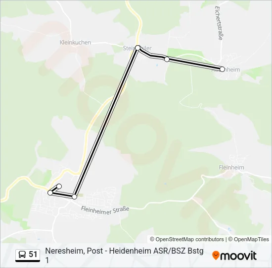 51 Bus Line Map