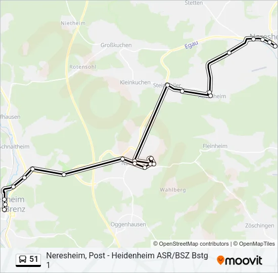 51 Bus Line Map