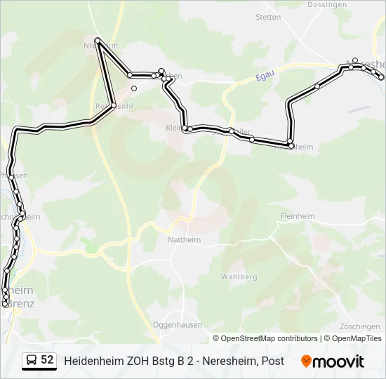 52 Bus Line Map