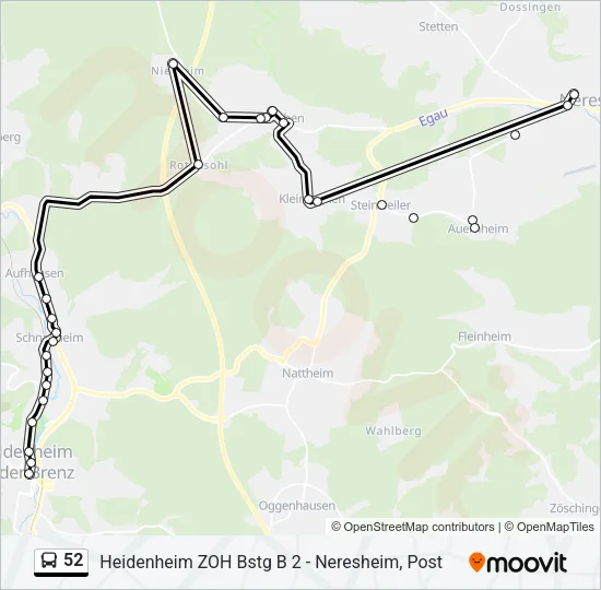 52 Bus Line Map