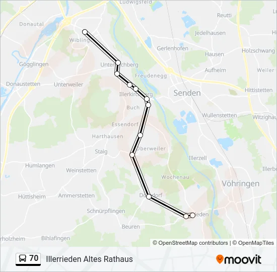70 Bus Line Map