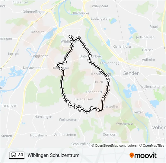 74 Bus Line Map