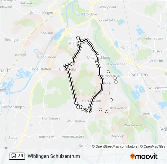 74 Bus Line Map