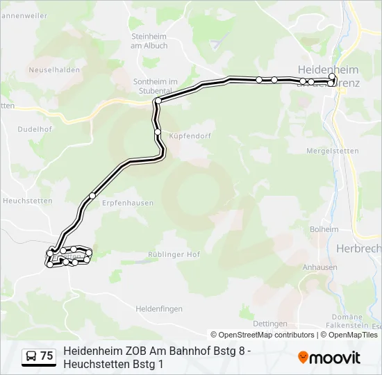 75 Bus Line Map