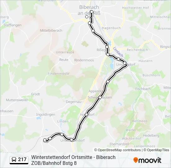 217 Bus Line Map