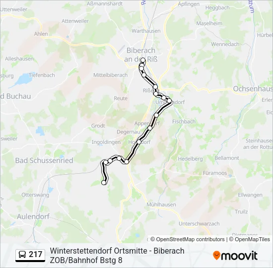 217 Bus Line Map