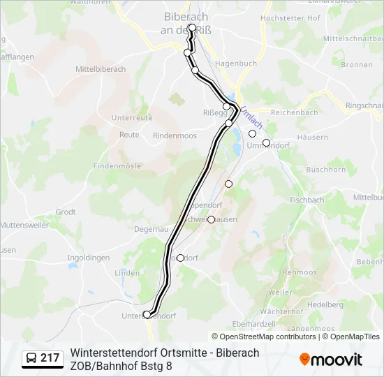 217 Bus Line Map