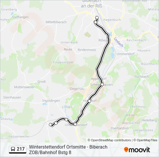 217 Bus Line Map