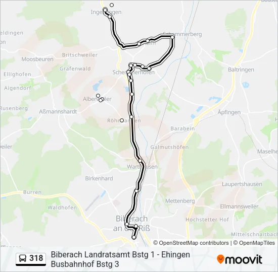 318 Bus Line Map