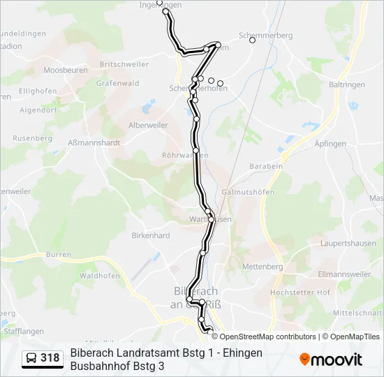 318 Bus Line Map