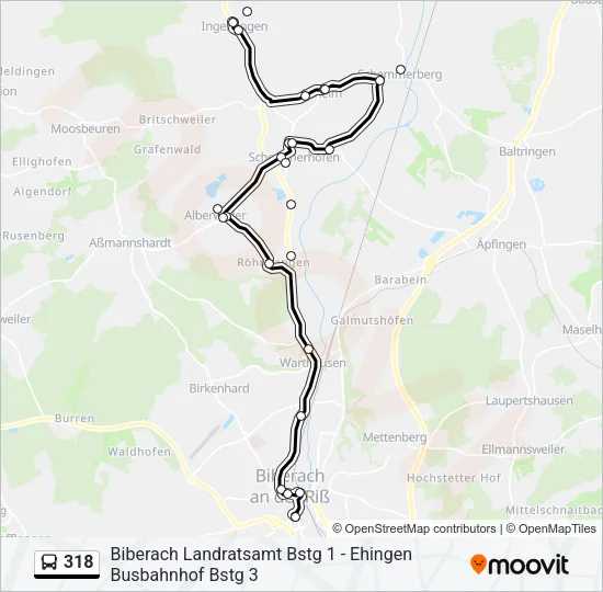 318 Bus Line Map