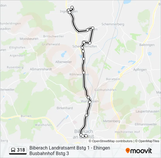 318 Bus Line Map