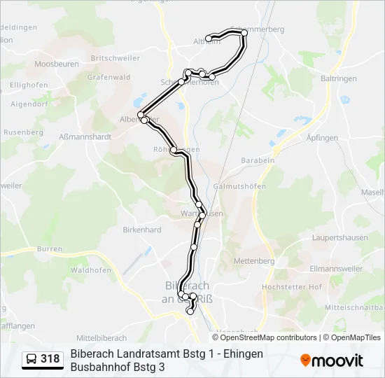 318 Bus Line Map