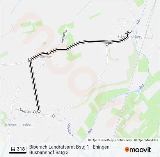 318 Bus Line Map