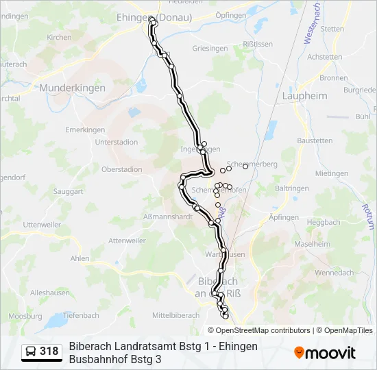 318 Bus Line Map
