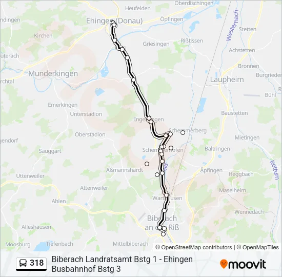 318 Bus Line Map