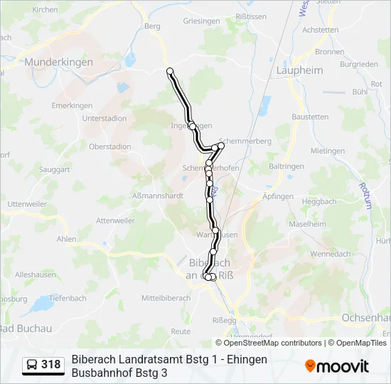 318 Bus Line Map