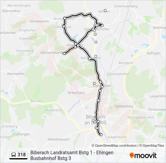318 Bus Line Map