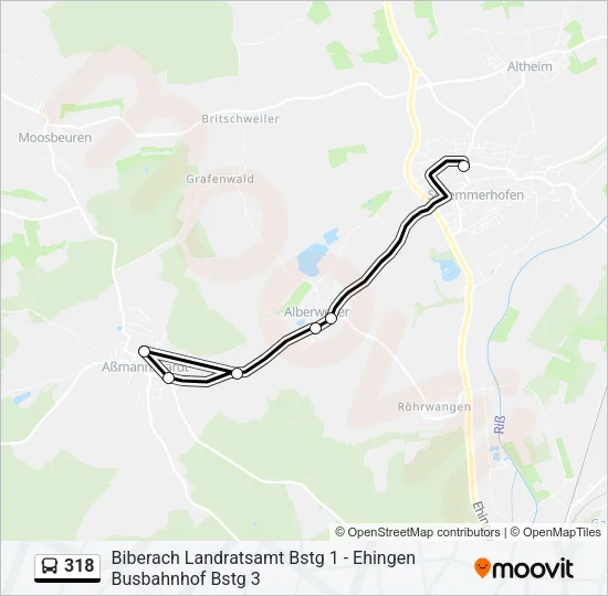 318 Bus Line Map