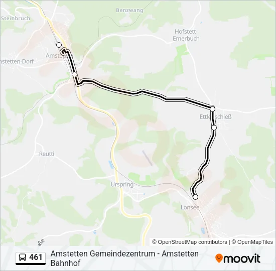 461 Bus Line Map