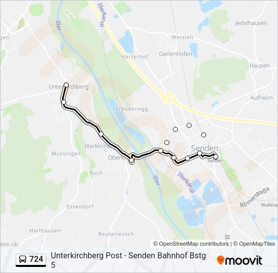 724 Bus Line Map