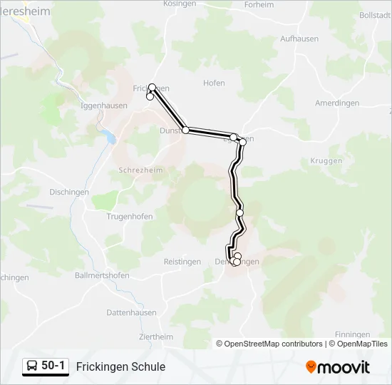 50-1 Bus Line Map