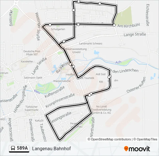 589A Bus Line Map