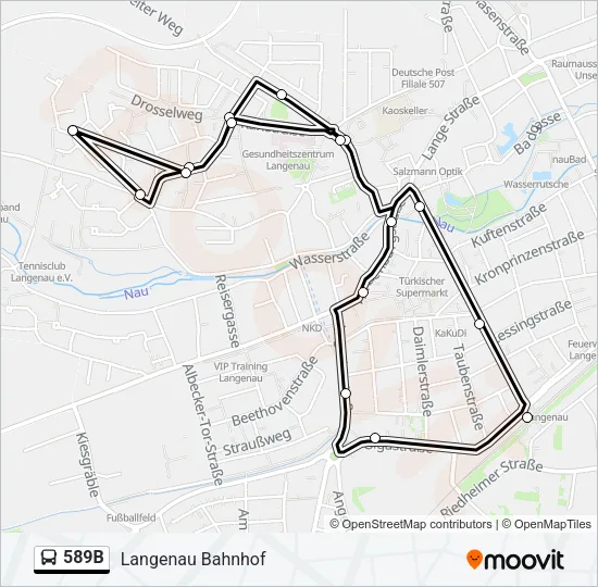 589B Bus Line Map