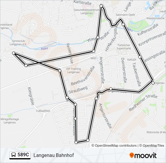 589C Bus Line Map