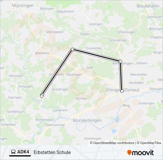 Автобус ADK4: карта маршрута