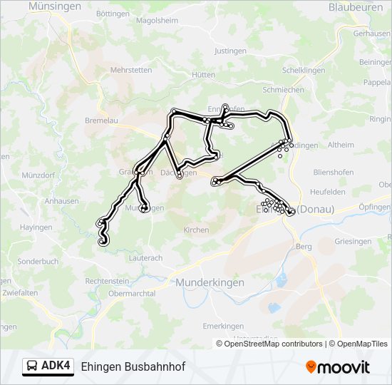 Автобус ADK4: карта маршрута