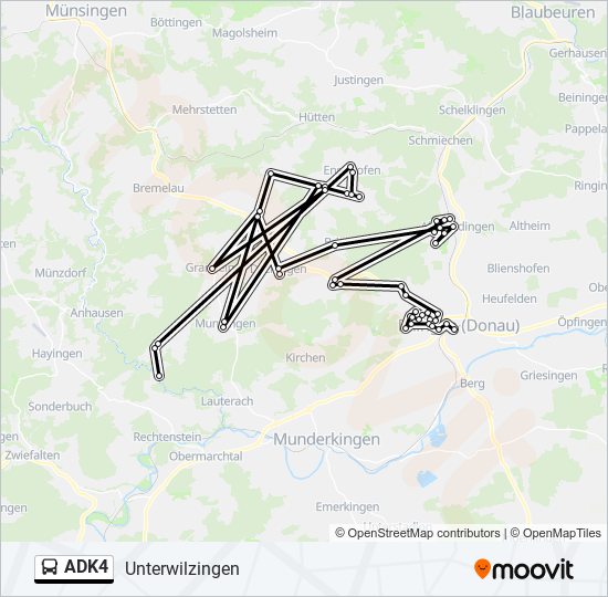Автобус ADK4: карта маршрута