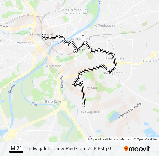 71 Bus Line Map