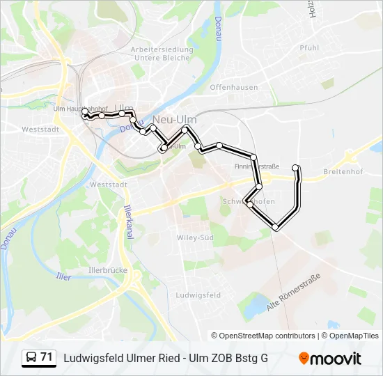 71 Bus Line Map