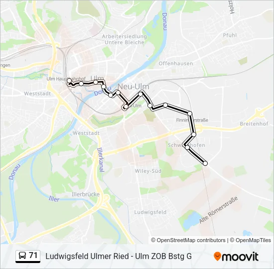 71 Bus Line Map