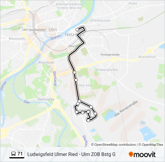 71 Bus Line Map