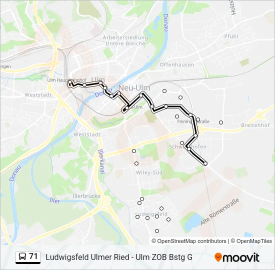 71 Bus Line Map