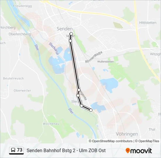 73 Bus Line Map
