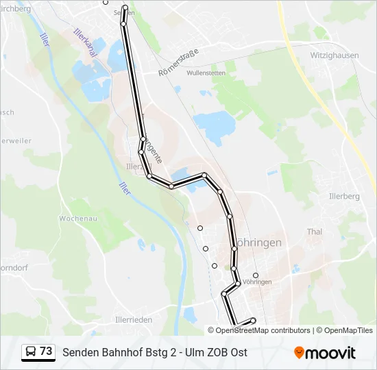 73 Bus Line Map