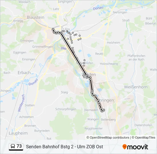 73 Bus Line Map