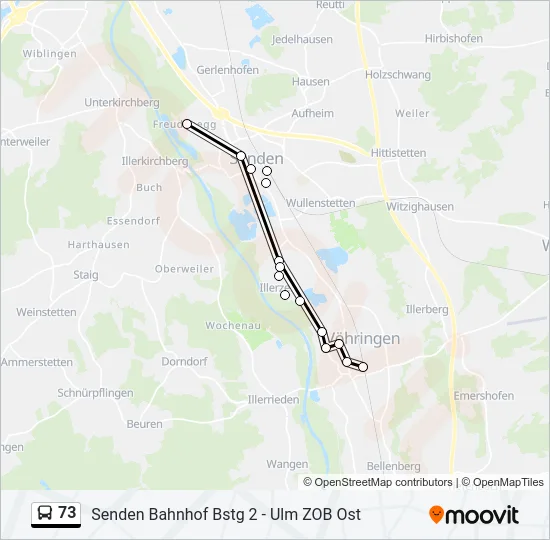 73 Bus Line Map