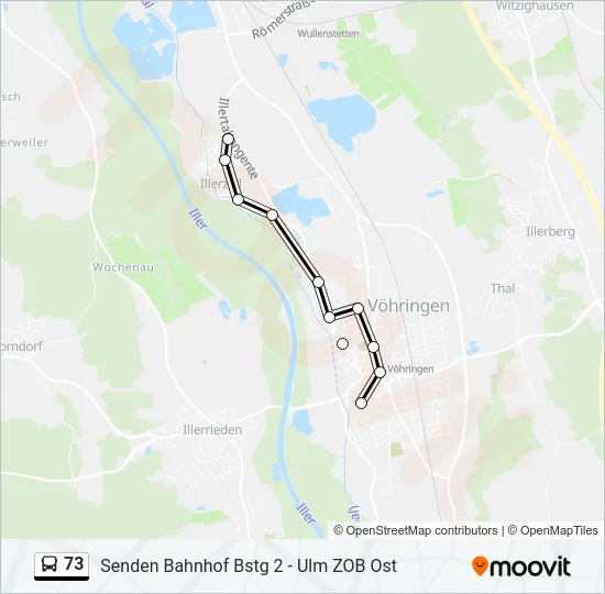 73 Bus Line Map