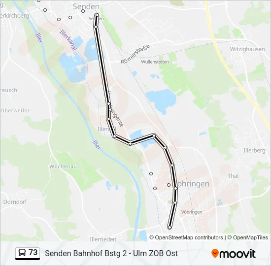 73 Bus Line Map
