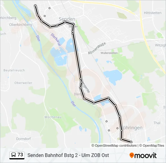 73 Bus Line Map